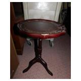 SMALL WOOEN WITH STENCILE TOP. 20" TALL.