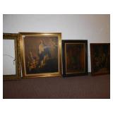 FRAMED PICTURE OF WOMAN AND CHERUBS,GIRL WITH