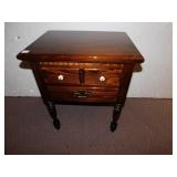 END TABLE, TWO DRAWERS, SOME SCRATCHES, 28" TALL