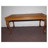 CARVED SMALL TABLE, SCALLOPED EDGES, A FEW SMALL