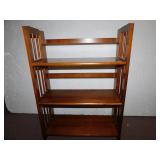 WOODEN FOLDING BOOKCASE, 38" TALL X 27.5" WIDE "