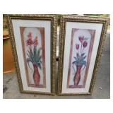 2 FLORAL PICTURES, EACH 36" TALL X 18" WIDE.