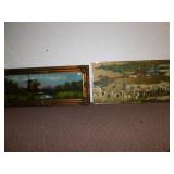 FRAMED PICTURE OF WINDMILL, SOME DAMAGE TO FRAME,