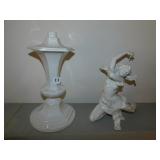 CANDLE HOLDER MADE IN ITALY AND LADY STATUE MADE