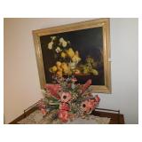 LENNOX BOWL WITH FLOWERS AND FRUIT PICTURE AND