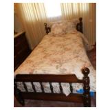 TWIN SIZE BED WITH BOX SPRING MATTRESS AND
