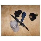 LEATHER GLOVES, PIRATES HAT, UMBRELLAS, BALL CAP