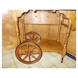 WOODEN ROLLING CART WITH DROP DOWN SIDES