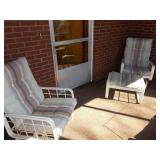 PAIR OF PATIO ROCKERS WITH OTTOMAN