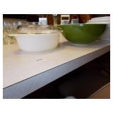 HAND MADE BOWLS FROM ITALY, PYREX BOWL, FIRE KING