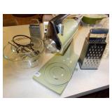 CHEESE GRATERS, MIXMASTER WITH TWO MIXING BOWLS