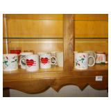 MANY CHRISTMAS MUGS AND OTHER COFFEE MUGS