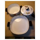 DECORATED POT AND PAN SET