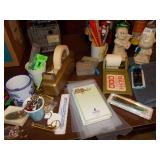 ASSORTED OFFICE SUPPLIES INCLUDING PAPER WEIGHT