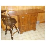 BAR WITH DROP SIDES 31W 17D 34H SET WITH GLASSES