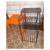 SMALL METAL ORANGE TABLE LEG BROKEN, METAL WIRE