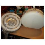 VINTAGE HAIR DRYER IN CASE AND RETRO LIGHT.