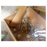 CHANDELIER WITH HANGING PLASTIC GEMS. IN BOX.