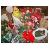 LIGHTED GARLAND, TONS OF ARTIFICIAL FLOWERS AND