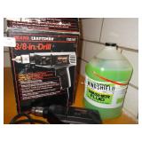 3/8 IN DRILL AND WINDSHIELD WIPER FLUID.