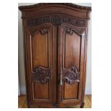 FRENCH STYLE CARVED ARMOIRE - DOUBLE DOOR WITH