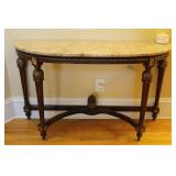 FAUX MARBLE TOP FOYER TABLE - 55" X 17" X 30" -
