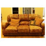 6 FT. LEATHER SOFA WITH NAIL HEAD DESIGN ON SIDE