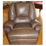 LEATHER ROCKER RECLINER BY STRAT-O-LOUNGER