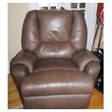 LEATHER ROCKER RECLINER BY STRAT-O-LOUNGER