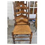 BROWN, SISAL SEAT LADDER BACK CHAIRS - 2 TIMES