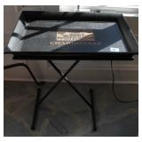 SONOMA VALLEY FAUX LETHER TRAY TABLE WITH METAL