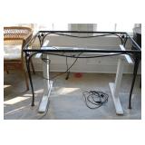 2 TABLE BASES - ONE IS WROUGHT IRON - NO TOPS