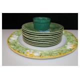 GROUPING: GREEN PLATES, PLATTER, ETC.