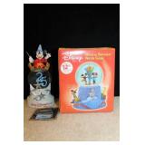 2 DISNEY SNOW GLOBES (1 IN ORIGINAL BOX) AND