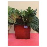 CERAMIC FLOWER POT WITH ARTIFICIAL PLANT AND