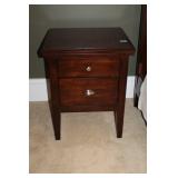 2 DRAWER MAHOGANY NIGHT STAND - 22" X 19" X 28"
