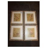 SET OF 4 FLORAL PRINTS - ROSE, PIAX, JUANE,