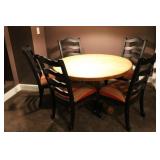 DINETTE SET - 48" ROUND TABLE AND 4 LADDER BACK