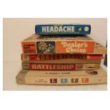 6 VINTAGE BOARD GAMES: HEADACHE, MONOPOLY,