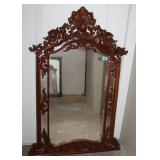 CARVED WOODEN MIRRO - 35" X 51"