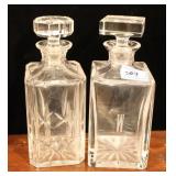 2 CRYSTAL DECANTERS - MISMATCHED