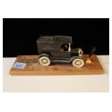 MODEL T DESK PLAQUE PEN HOLER AND CAST IRON BANK