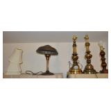 GROUPING: LAMPS AND NON MATCHING SHADES