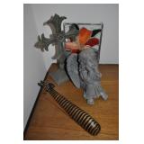 FRENCH CROSS, KENYA CARVING - ZEBRA, STAINED