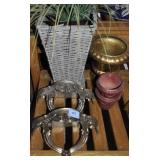 GROUPING: SILVER COLORED WALL SHELVES WITH