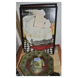 GROUPING: 2 COLLECTOR PLATES AND 2 WOODEN PLAQUES