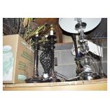 GROUPING: LAMPS, SHADES, BASKET, PLANTERS, ETC.