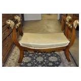 LEOPARD HEAD DRESSING BENCH - 38" LONG