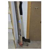 2 SINGLE BIT AXES AND 1 BAR CLAMP