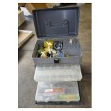 PLANO TACKLE BOX WITH TACKLE - MISSING 1 SLIDE